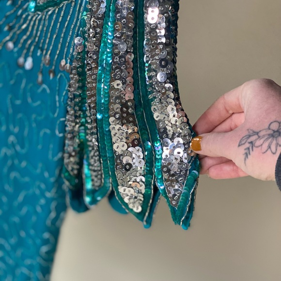 Vintage Lawrence Kazar beaded dress - Picture 4 of 7